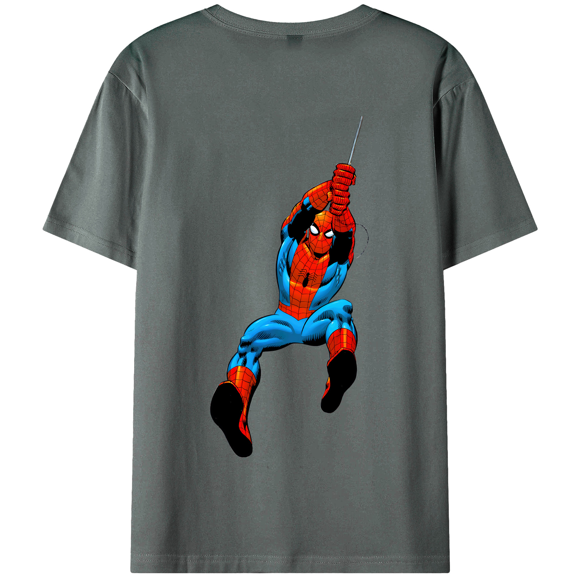 （画像用） Spider Man スパイダーマン 綿100％半袖Tシャツ（背面プリント）